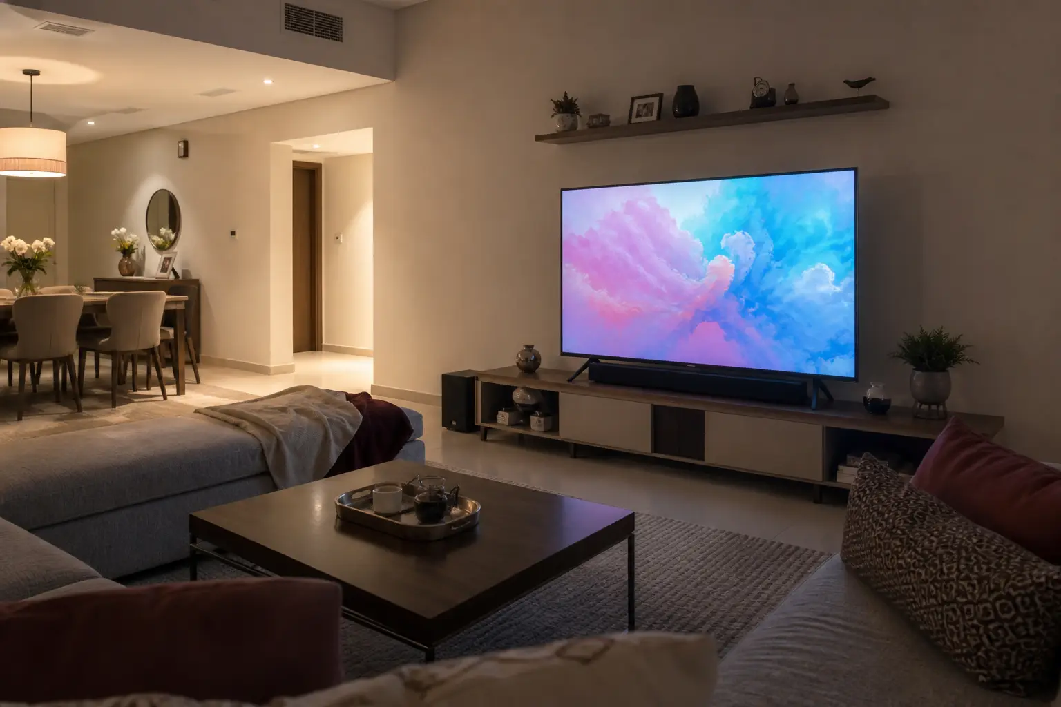 Family living room in a Sharjah apartment